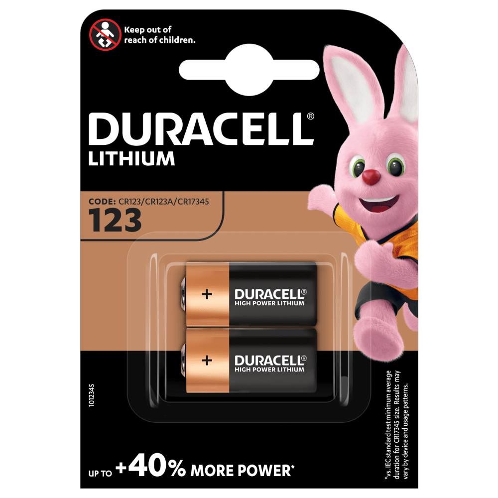 Pilas especiales Duracell de litio 123 High Power de 6V paquete de 2 piezas