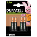 Duracell rechargeable AAA-750mAh paquete de 4 piezas