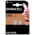 Pilas alcalinas especiales Duracell de botón LR43 de 1,5 V paquete de2 piezas