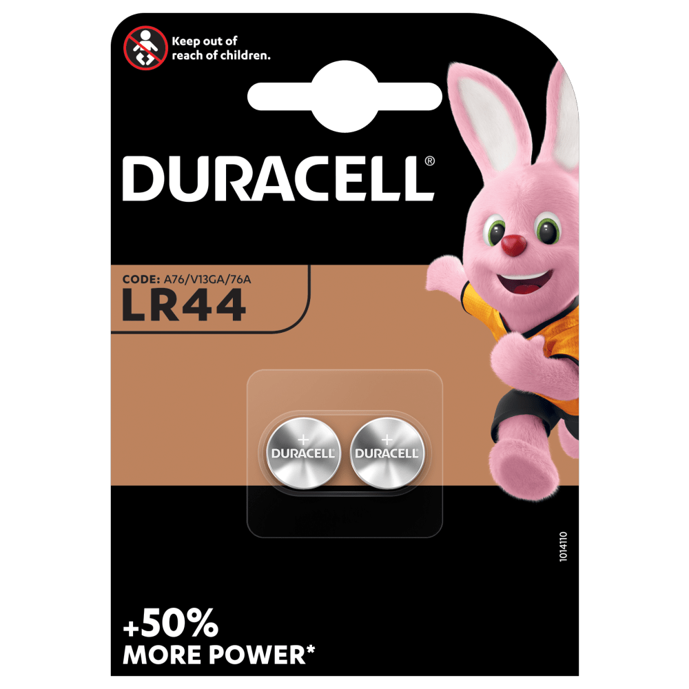 Pilas alcalinas especiales Duracell de botón LR44 de 1,5 V paquete de 2 piezas