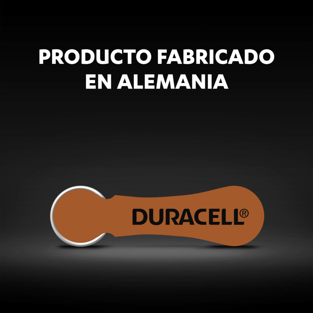 Pilas para audífonos Duracell - producto fabricado en alemania